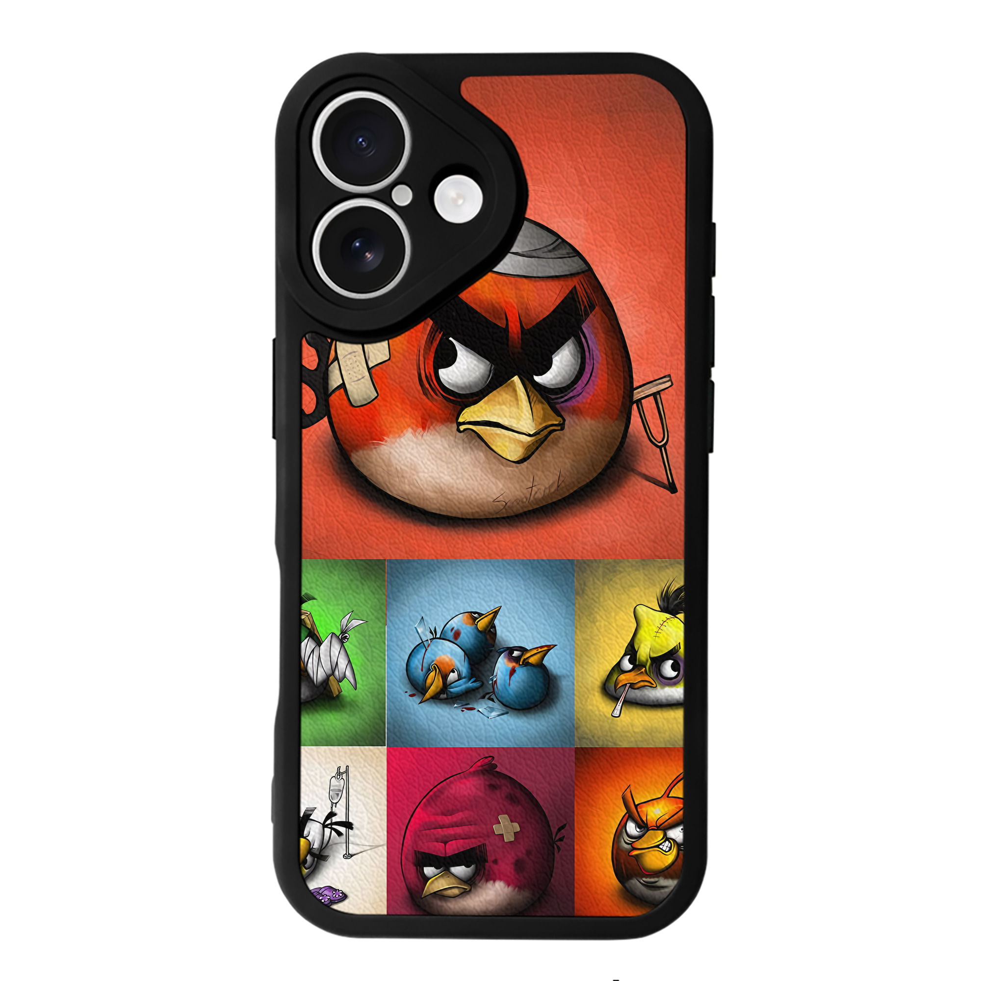 （画像用） Angry Birds アングリーバード 【iPhone 16シリーズ対応】シリコンスマホケース（レザー調） 材質：シリコン